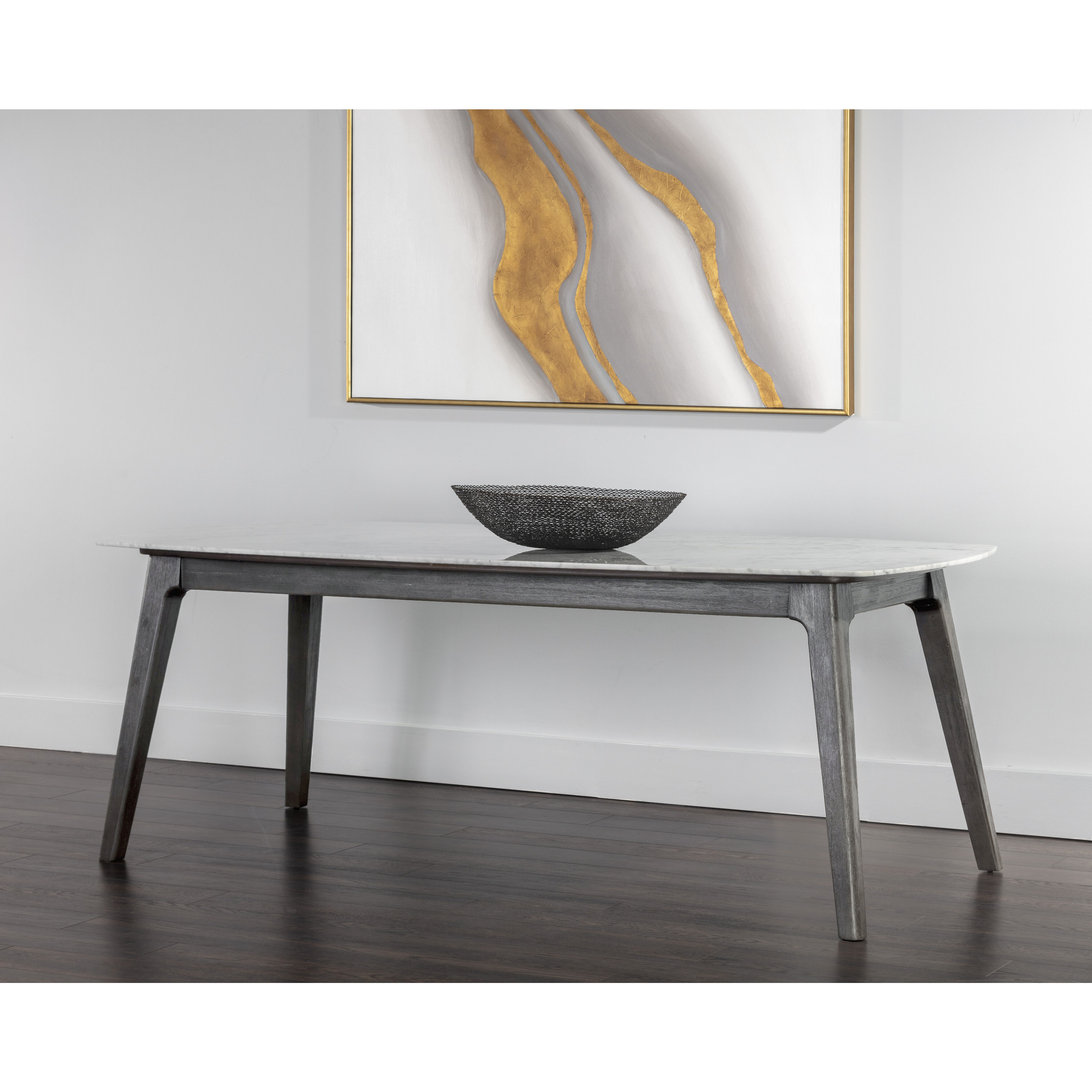 Keldon 82.75 X 41.25 inch White / Grey Dining Table